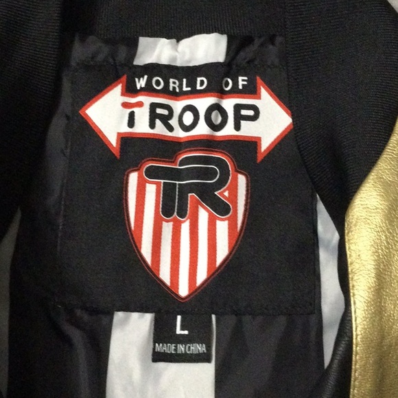 World of Troop Men’s Black Gold Lightweight Moto Jacket - Picture 14 of 14